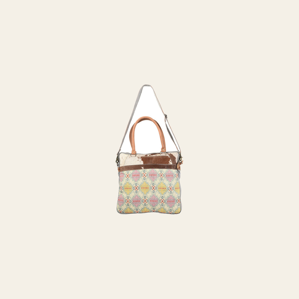 OHLAY KB109 TOTE Upcycled Wool Canvas Hair-on Genuine Leather women bag western handbag purse