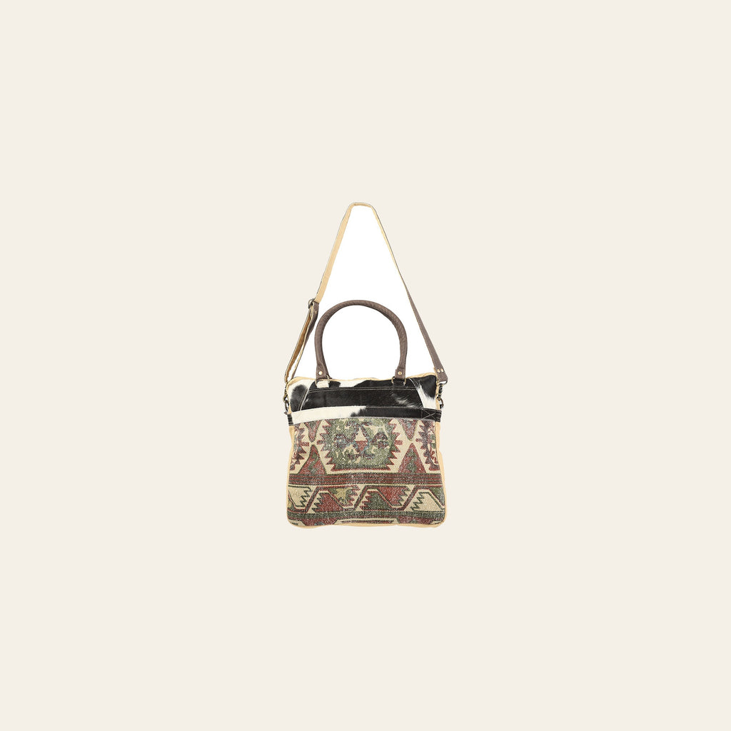 OHLAY KB110 TOTE Upcycled Wool Canvas Hair-on Genuine Leather women bag western handbag purse