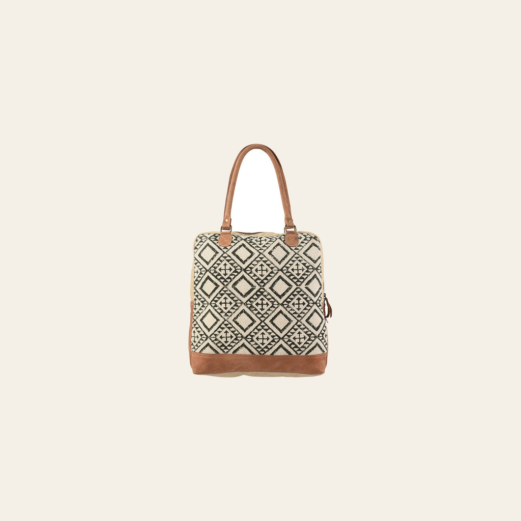 OHLAY KB155 TOTE Upcycled Wool Canvas Genuine Leather women bag western handbag purse