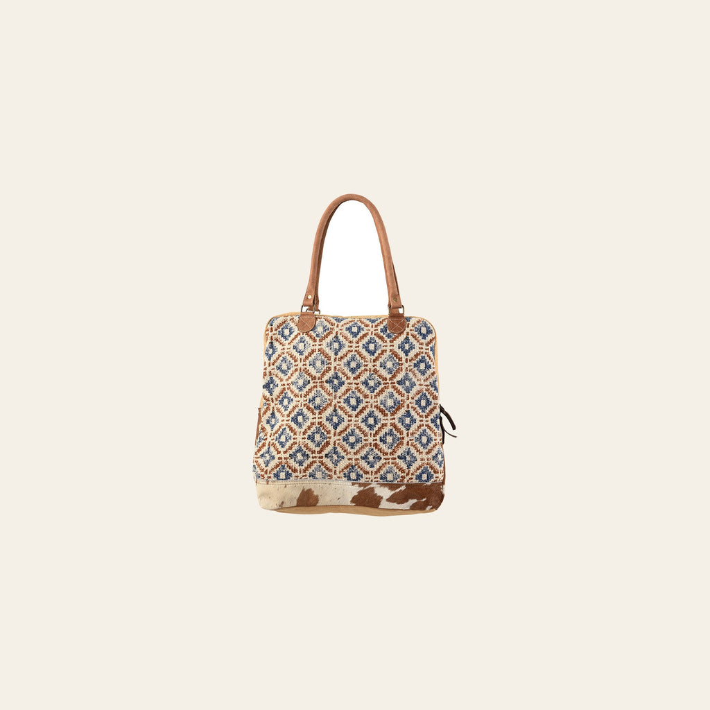 OHLAY KB156 TOTE Upcycled Wool Canvas Hair-on Genuine Leather women bag western handbag purse