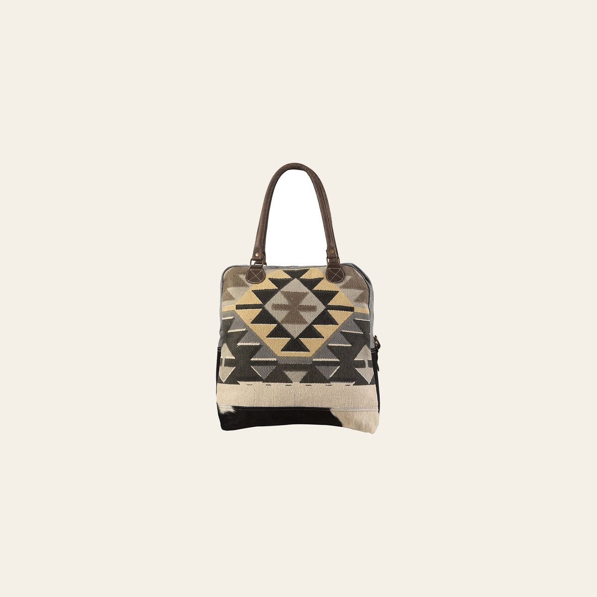 OHLAY KB157 TOTE Upcycled Wool Canvas Hair-on Genuine Leather women bag western handbag purse