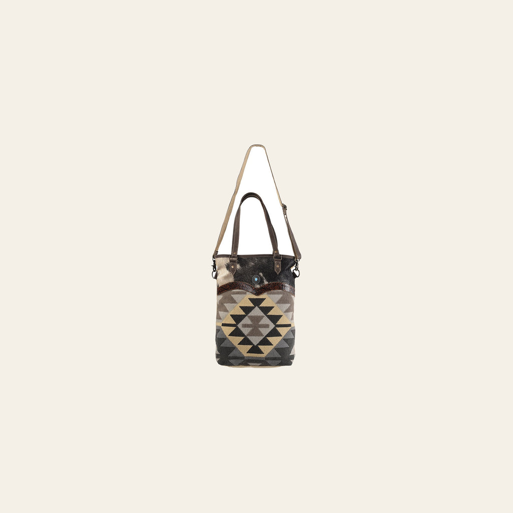 OHLAY KB161 TOTE Hand Tooled Upcycled Wool Canvas Hair-on Genuine Leather women bag western handbag purse