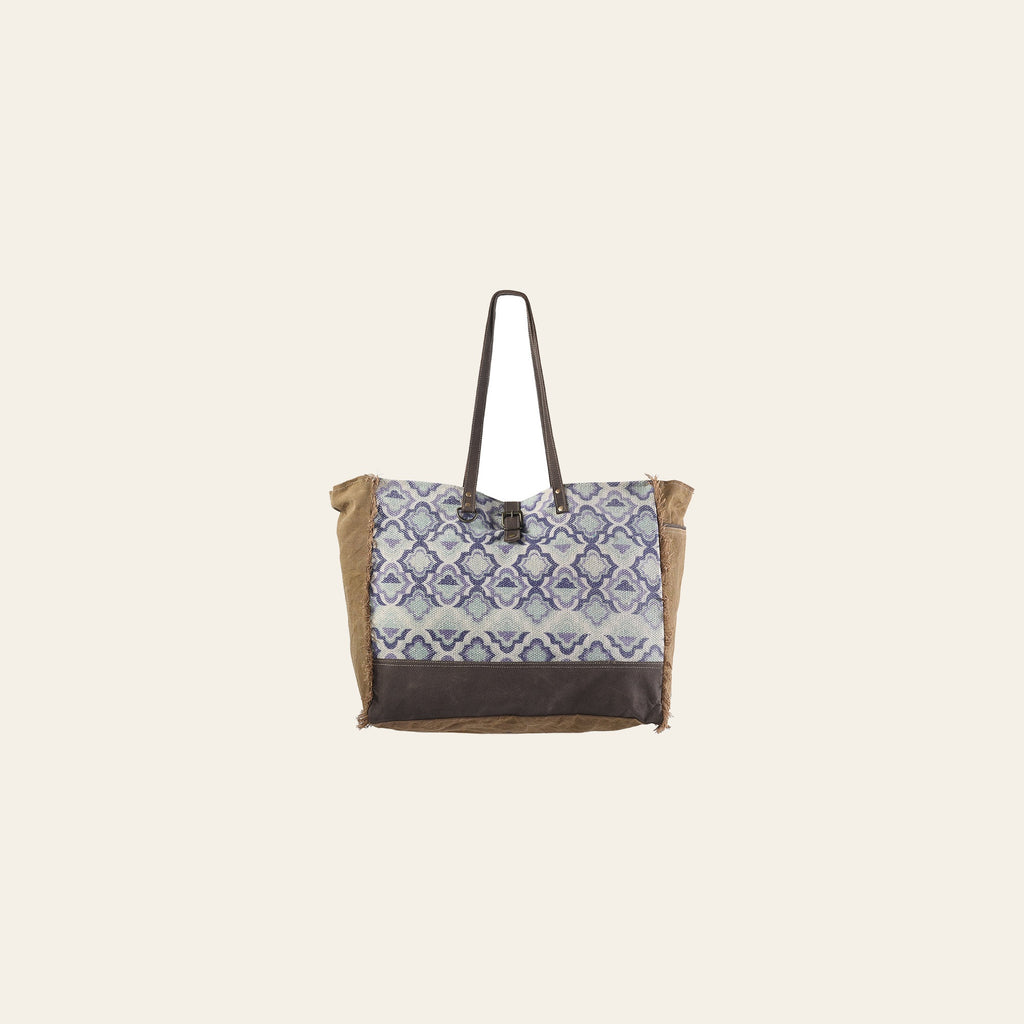 OHLAY KB235 TOTE Upcycled Wool Canvas Genuine Leather women bag western handbag purse