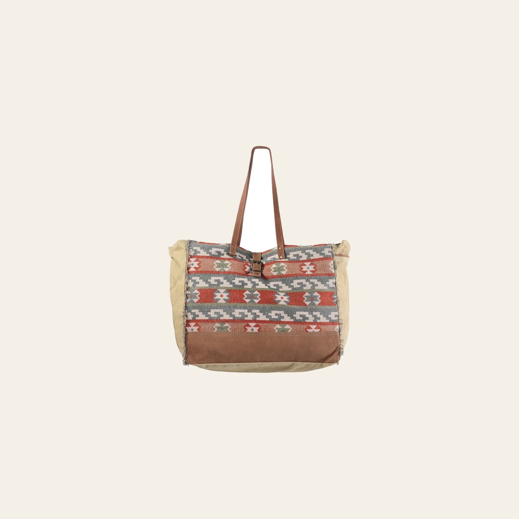 OHLAY KB236 TOTE Upcycled Wool Canvas Genuine Leather women bag western handbag purse