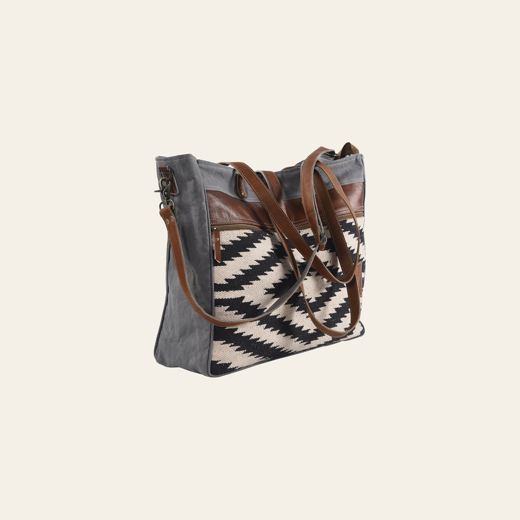 OHLAY KB248 TOTE Upcycled Wool Canvas Genuine Leather women bag western handbag purse