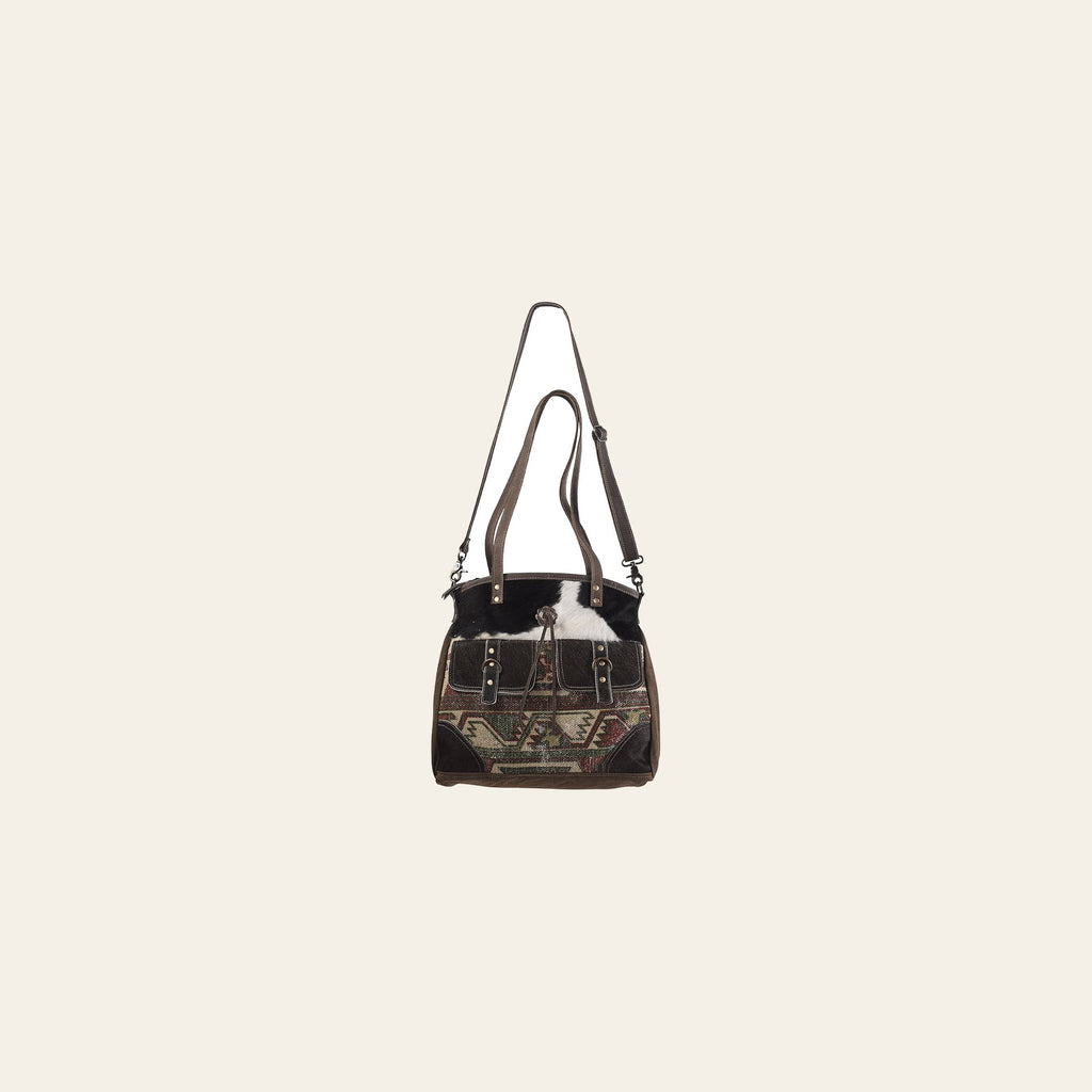 OHLAY KB251 TOTE Upcycled Wool Canvas Hair-on Genuine Leather women bag western handbag purse