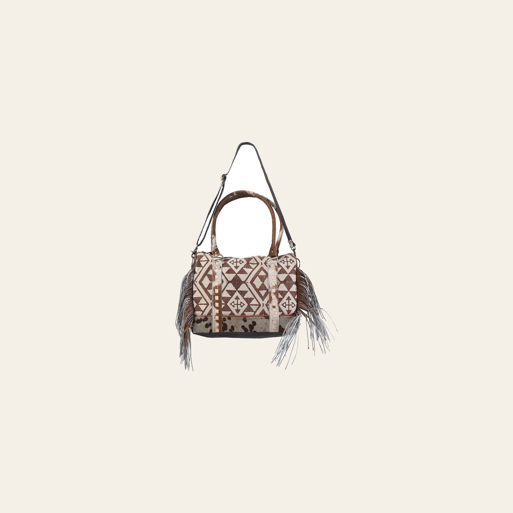 OHLAY KB254 TOTE Upcycled Wool Canvas Hair-on Genuine Leather women bag western handbag purse