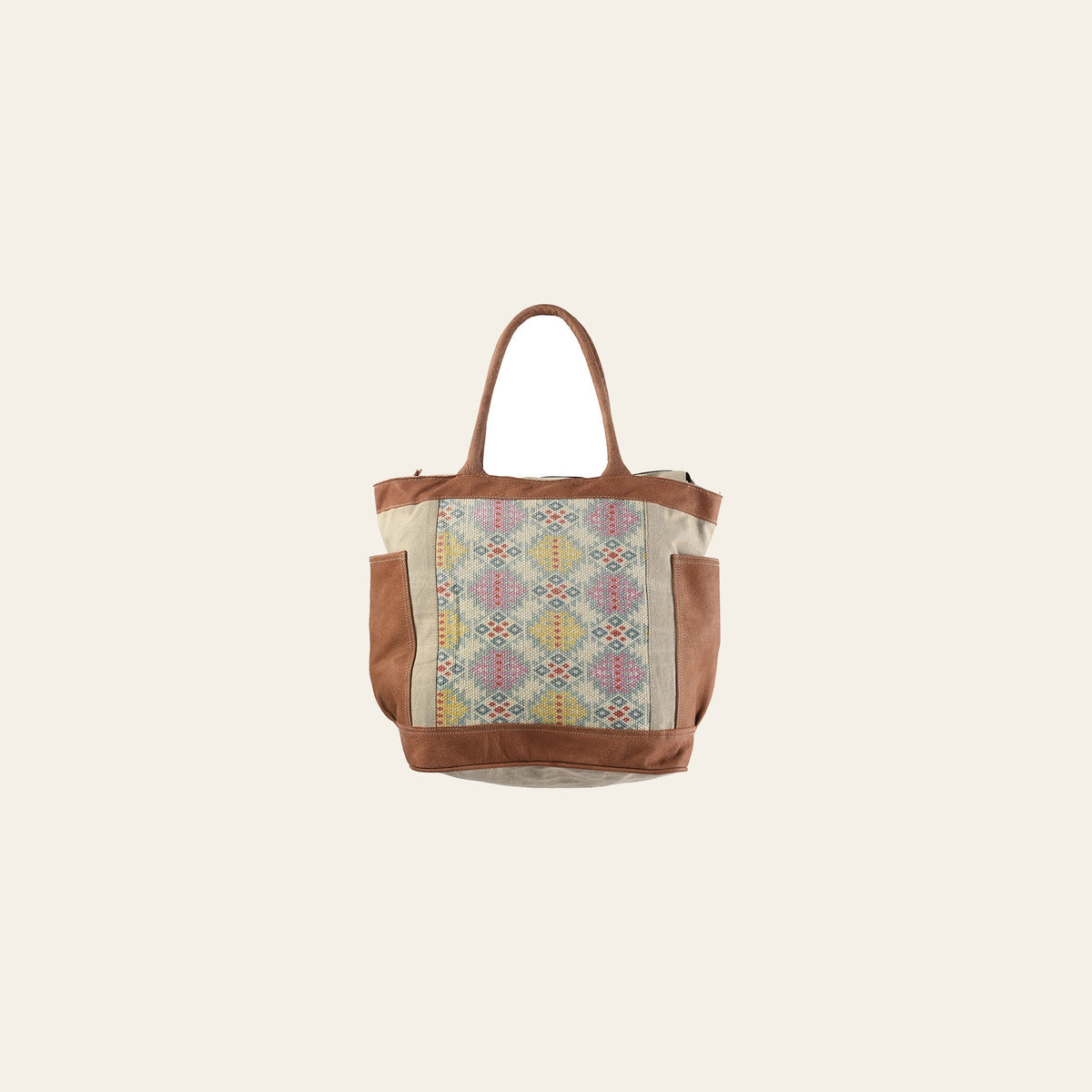 OHLAY KB268 TOTE Upcycled Wool Canvas Genuine Leather women bag western handbag purse