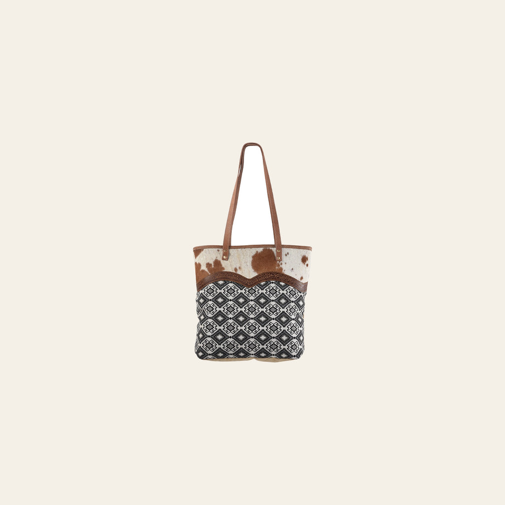 OHLAY KB281 TOTE Upcycled Wool Canvas Embossed Hair-on Genuine Leather women bag western handbag purse