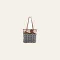 OHLAY KB281 TOTE Upcycled Wool Canvas Embossed Hair-on Genuine Leather women bag western handbag purse
