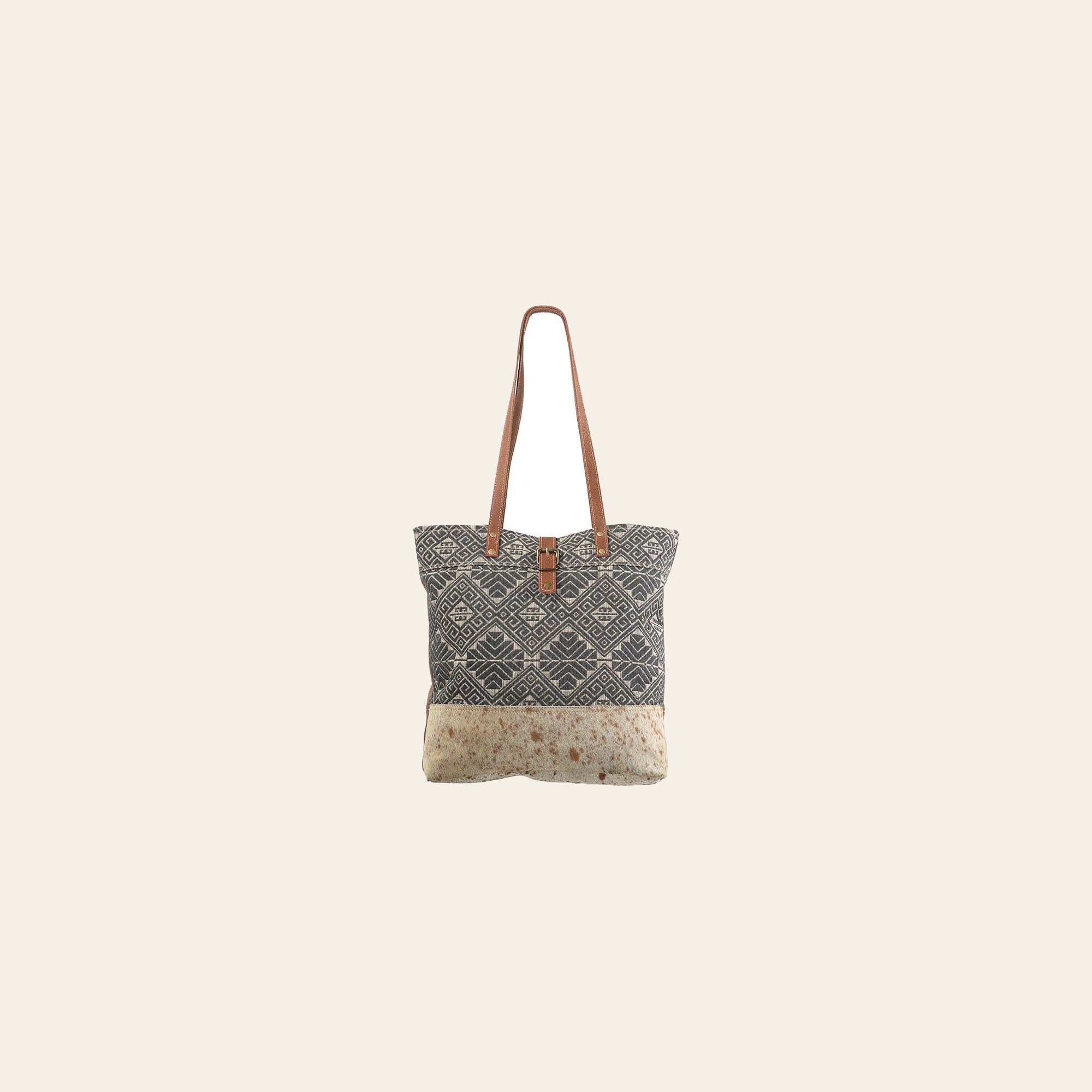OHLAY KB287 TOTE Upcycled Wool Canvas Hair-on Genuine Leather women bag western handbag purse