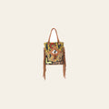 OHLAY KB616 TOTE Hand Tooled Upcycled Wool Canvas Hair-on Genuine Leather women bag western handbag purse