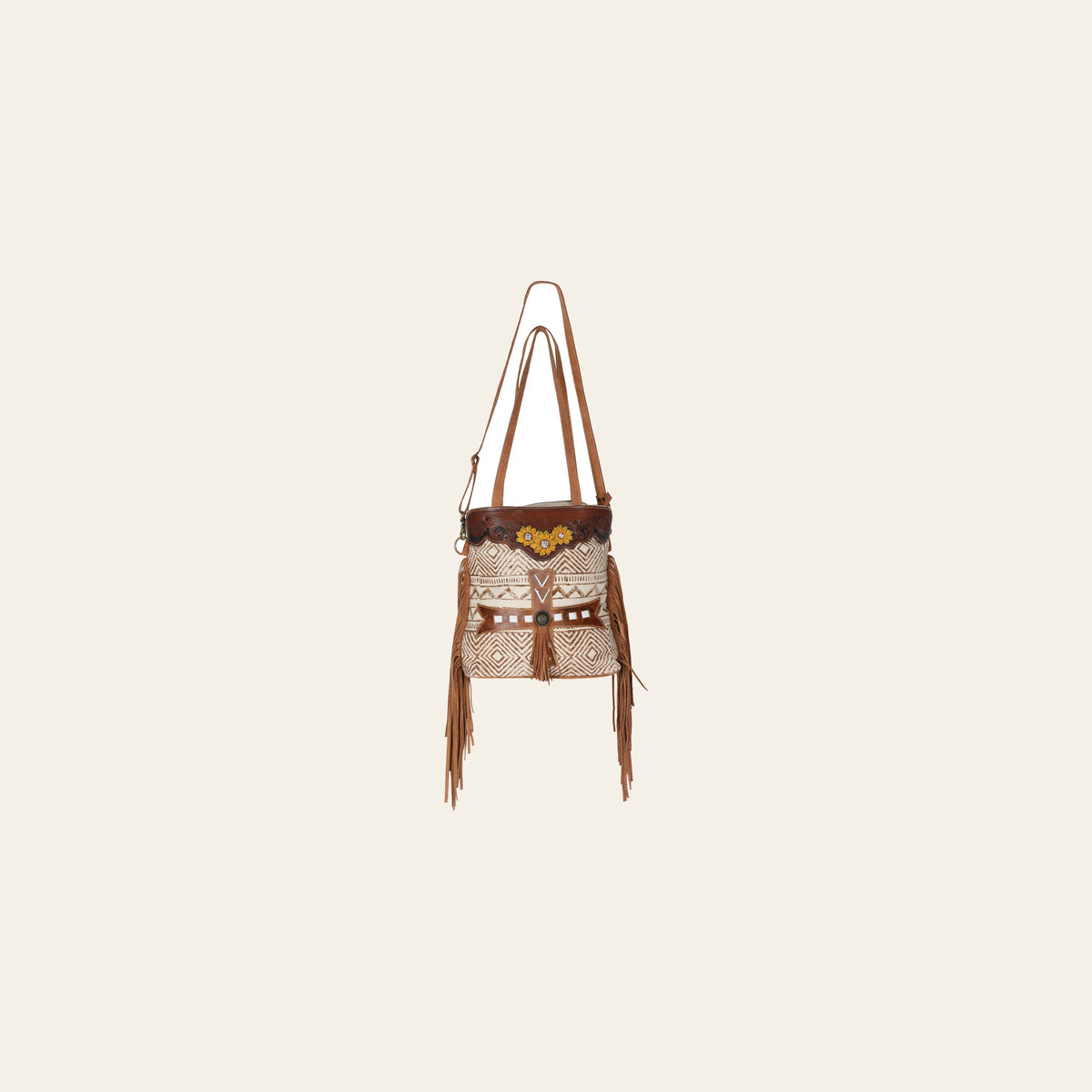 OHLAY KB623 TOTE Hand Tooled Upcycled Wool Canvas Genuine Leather women bag western handbag purse