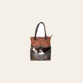 OHLAY KB626 TOTE Hand Tooled Upcycled Wool Canvas Hair-on Genuine Leather women bag western handbag purse