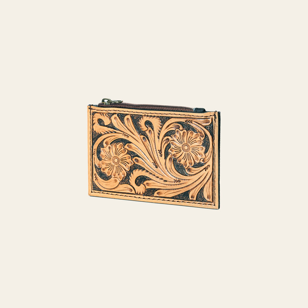 OHLAY Coin Purse Hand Tooled Genuine Leather Western Women Bag | Handbag Wallet Purses for Cute