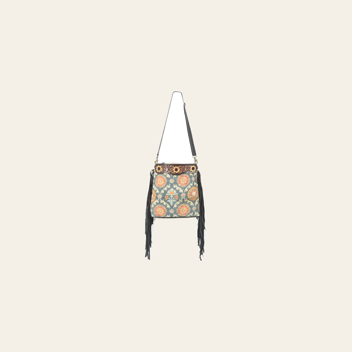 OHLAY Large Crossbody Upcycled Canvas Genuine Leather Women's Bag Western Handbag Purse | Womens Handbags Purses for Women, Summer