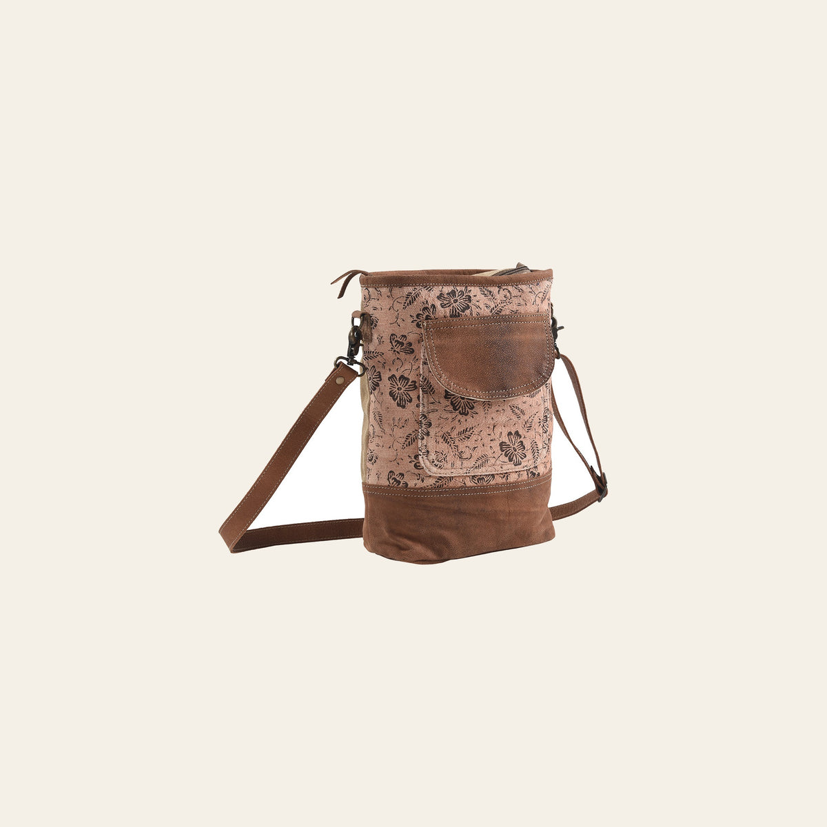 OHLAY Large Crossbody Upcycled Canvas Genuine Leather Women's Bag Western Handbag Purse | Womens Handbags Belt for Women Summer