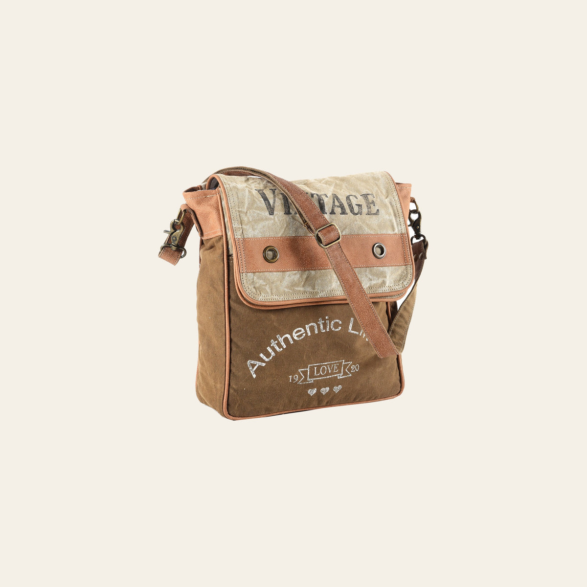 OHLAY Messenger Upcycled Canvas Genuine Leather Women's Bag Western Handbag Purse | Womens Handbags Purses for Women, Summer