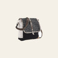 OHLAY Messenger Upcycled Canvas Hair-On Genuine Leather Women Bag Western Handbag Purse | Womens Handbags Belt for Summer
