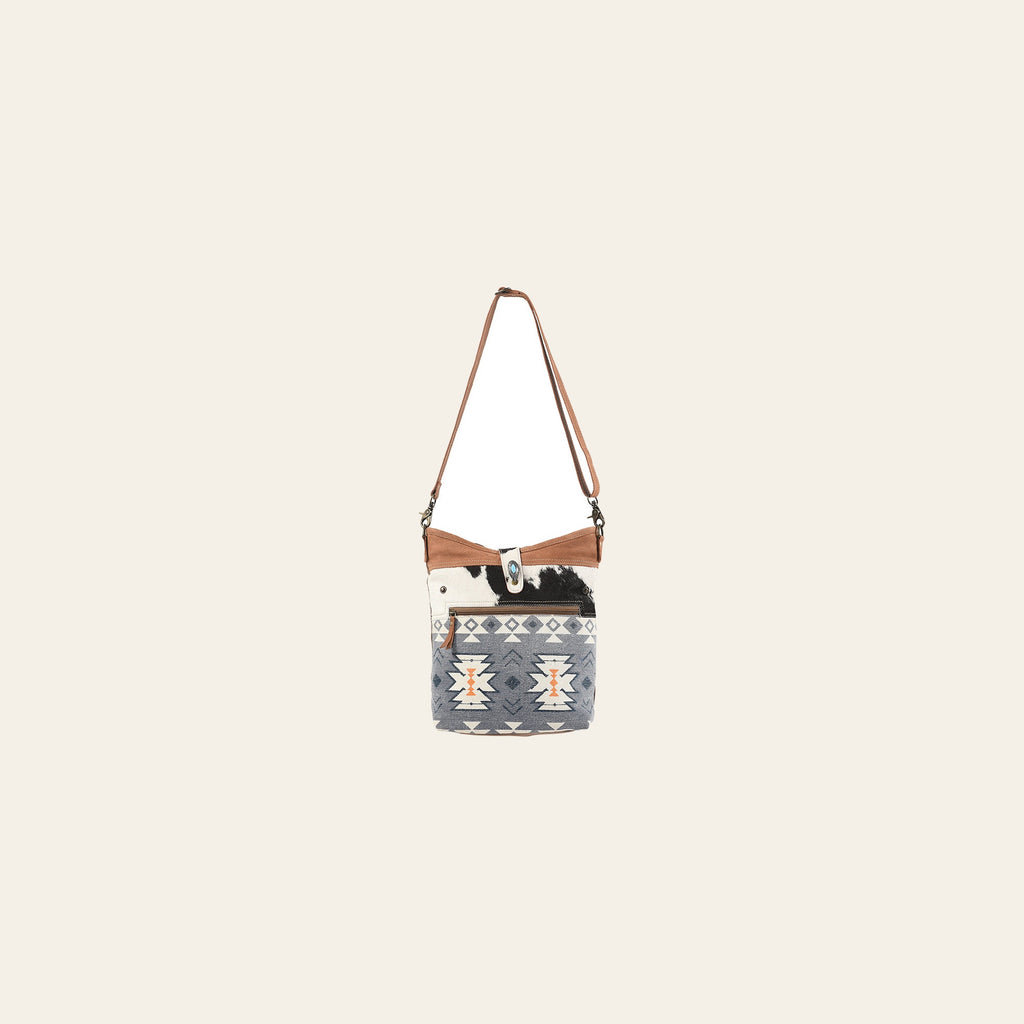 OHLAY Large Crossbody Upcycled Canvas Hair-on Genuine Leather women bag western handbag purse