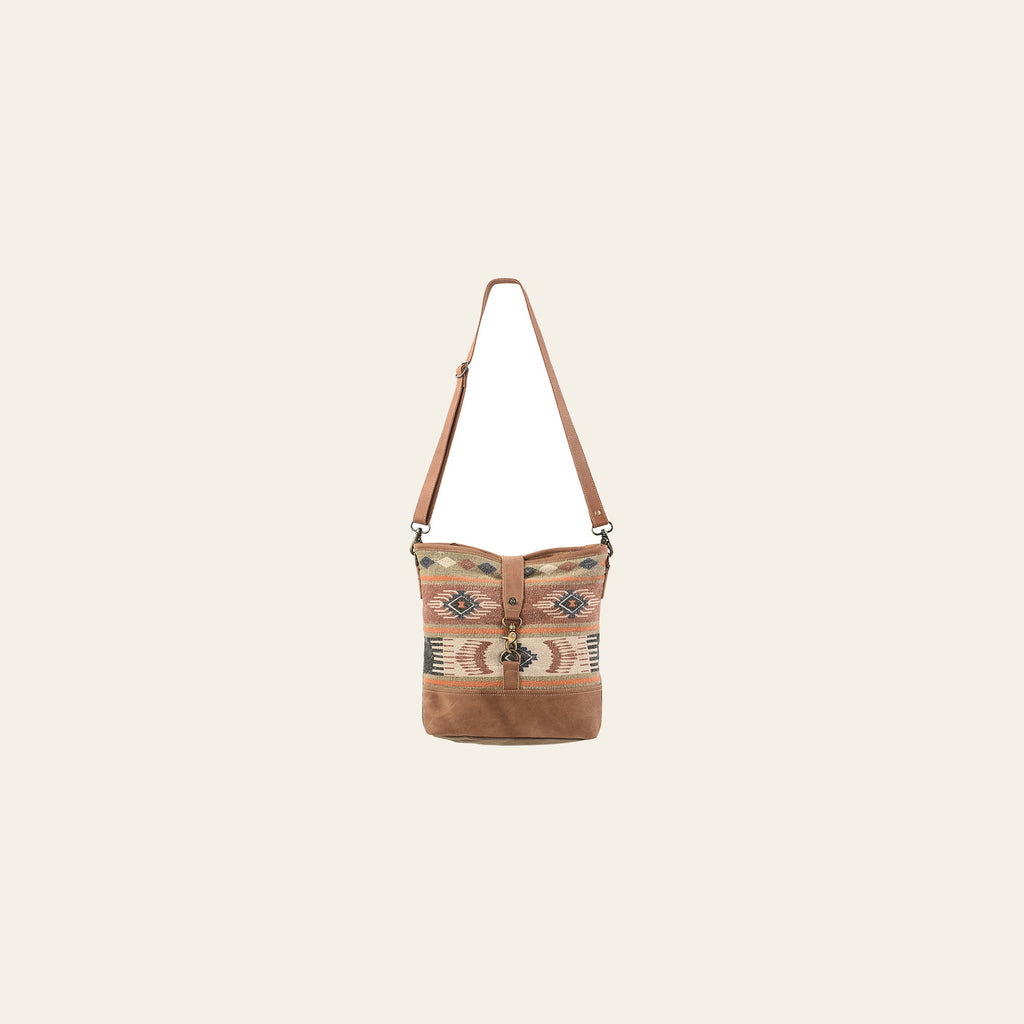 OHLAY Large Crossbody Upcycled Wool Canvas Genuine Leather women bag western handbag purse