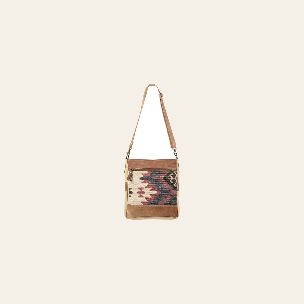 OHLAY Large Crossbody Upcycled Wool Canvas Genuine Leather women bag western handbag purse