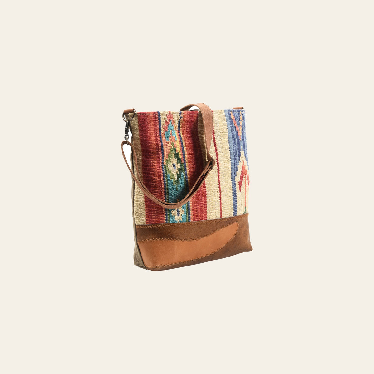 OHLAY Large Crossbody Upcycled Wool Canvas Genuine Leather Women Bag Western Handbag Purse | Womens Handbags Belt for Summer