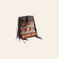 OHLAY Large Crossbody Upcycled Wool Canvas Hair-On Genuine Leather Women's Bag Western Handbag Purse Womens Handbags Purses
