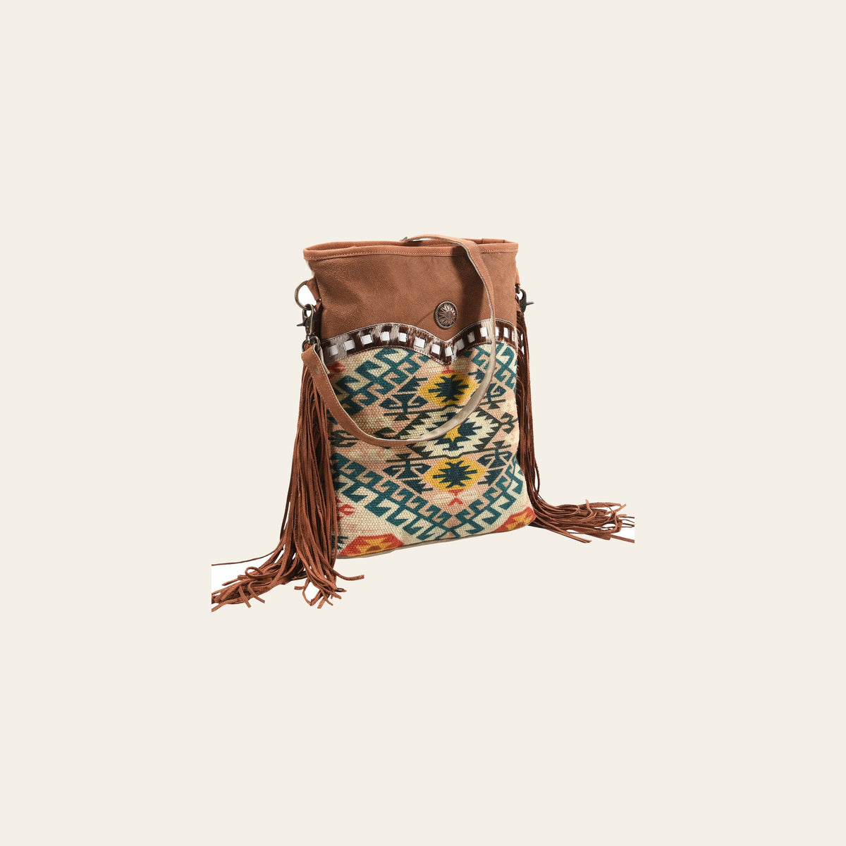 OHLAY Large Crossbody Upcycled Wool Canvas Hair-On Genuine Leather Women's Bag Western Handbag Purse Womens Handbags Purses