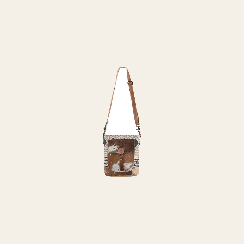 OHLAY Large Crossbody Upcycled Wool Canvas Hair-on Genuine Leather women bag western handbag purse