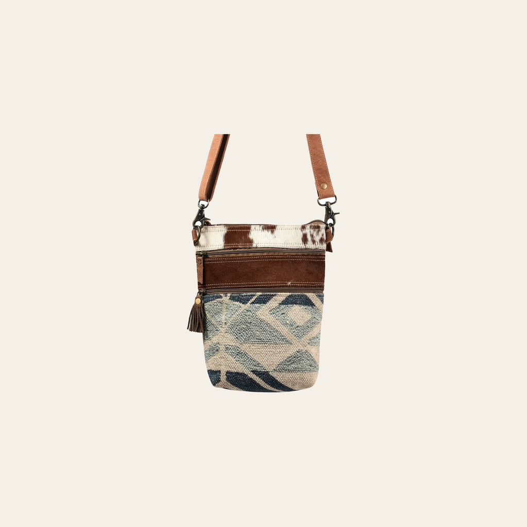 OHLAY Large Crossbody Upcycled Wool Canvas Hair-On Genuine Leather Women's Bag Western Handbag Purse Womens Handbags Purses