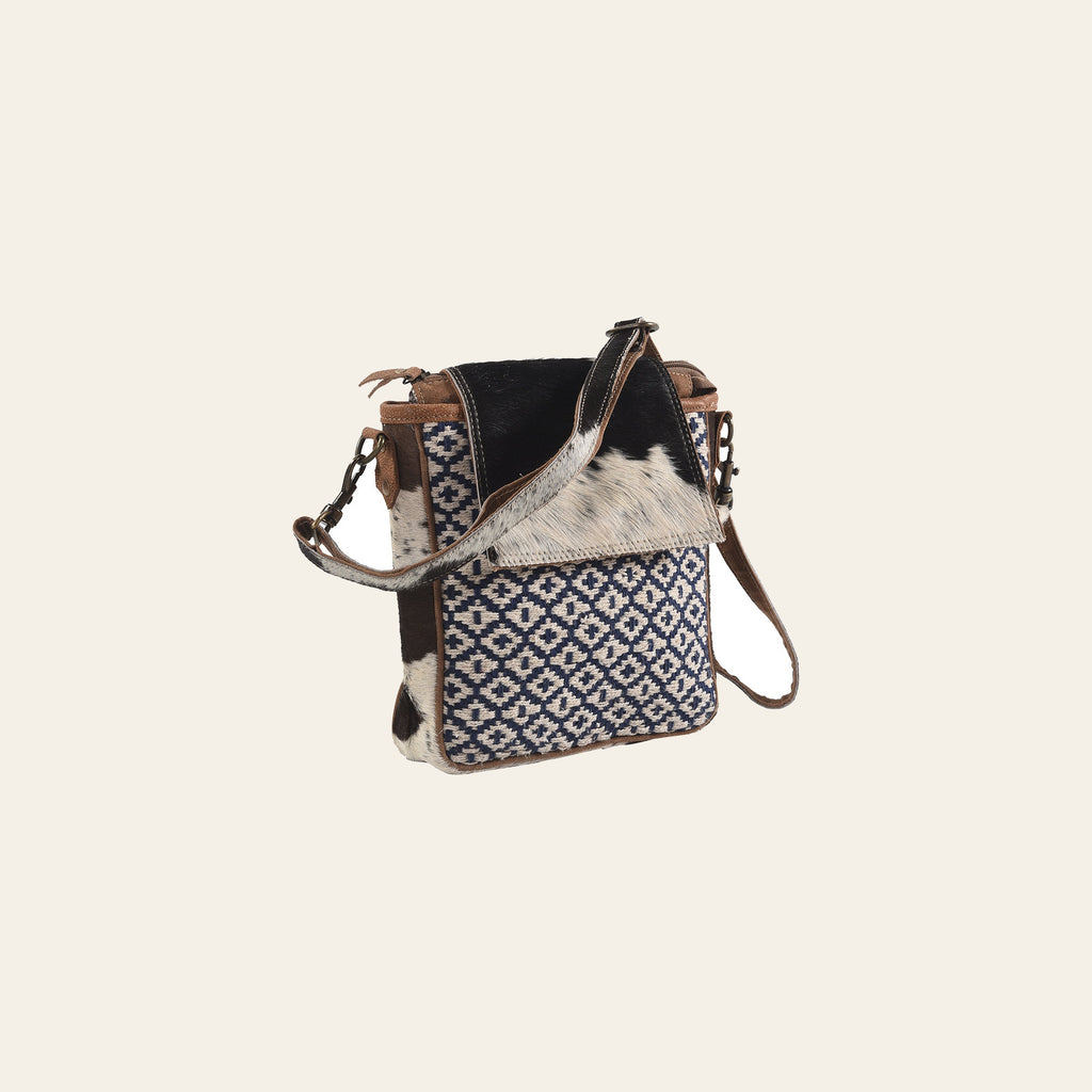 OHLAY Messenger Upcycled Wool Canvas Hair-On Genuine Leather Women's Bag Western Handbag Purse Womens Handbags Purses