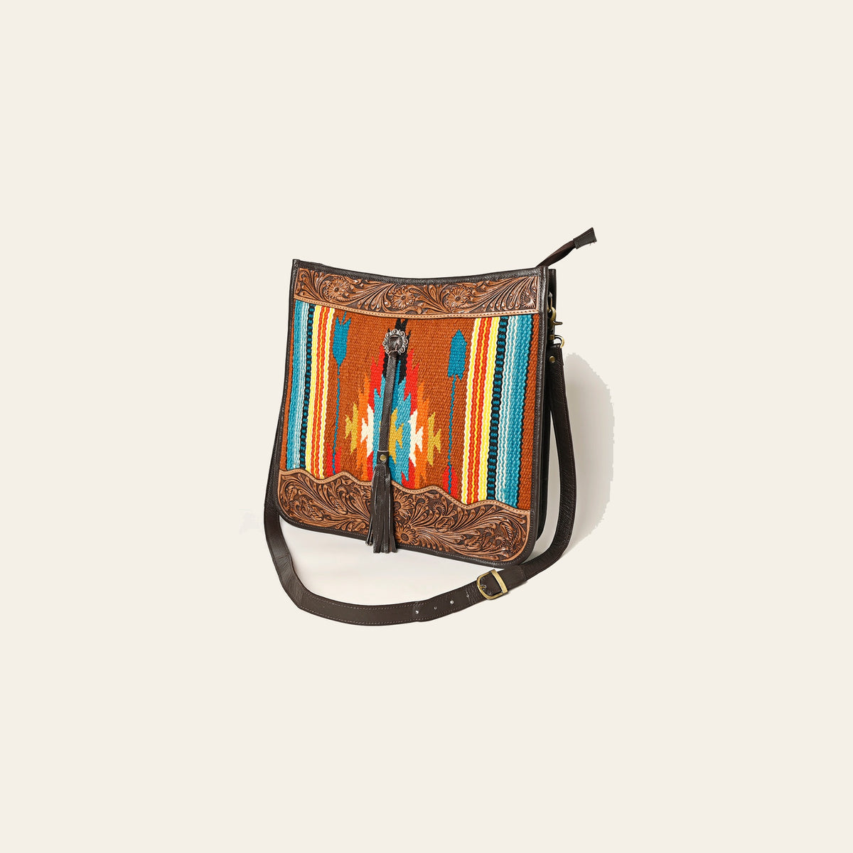 OHLAY HOBO Hand Tooled Upcycled Wool Genuine Leather Women Bag Western Handbag Purse | Womens Handbags Belt for Summer