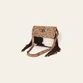 OHLAY Cross Body Hand Tooled Hair-On Genuine Leather Women Bag Western Handbag Purse | for
