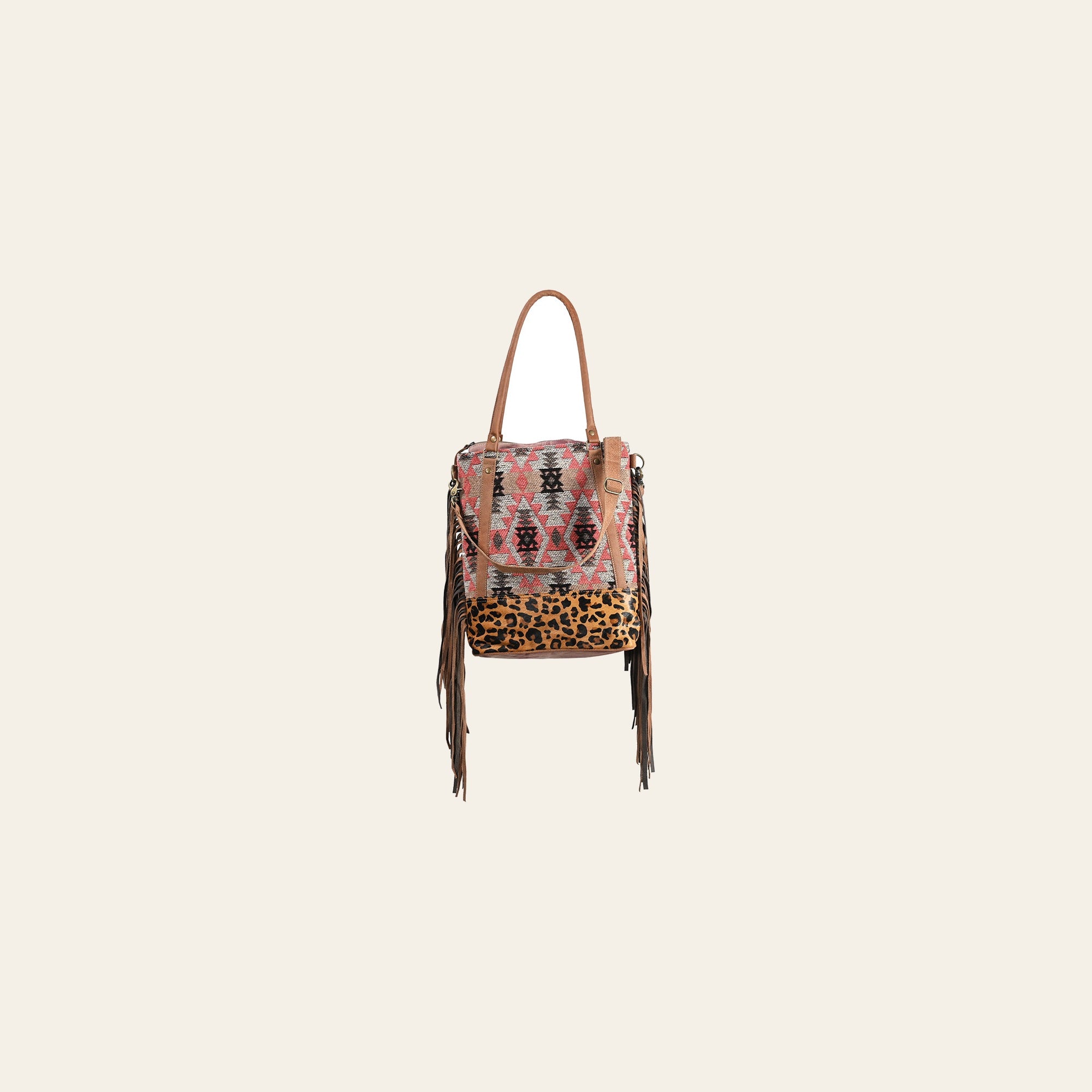 OHLAY OHV275 TOTE Upcycled Wool Canvas Hair-on Genuine Leather women bag western handbag purse