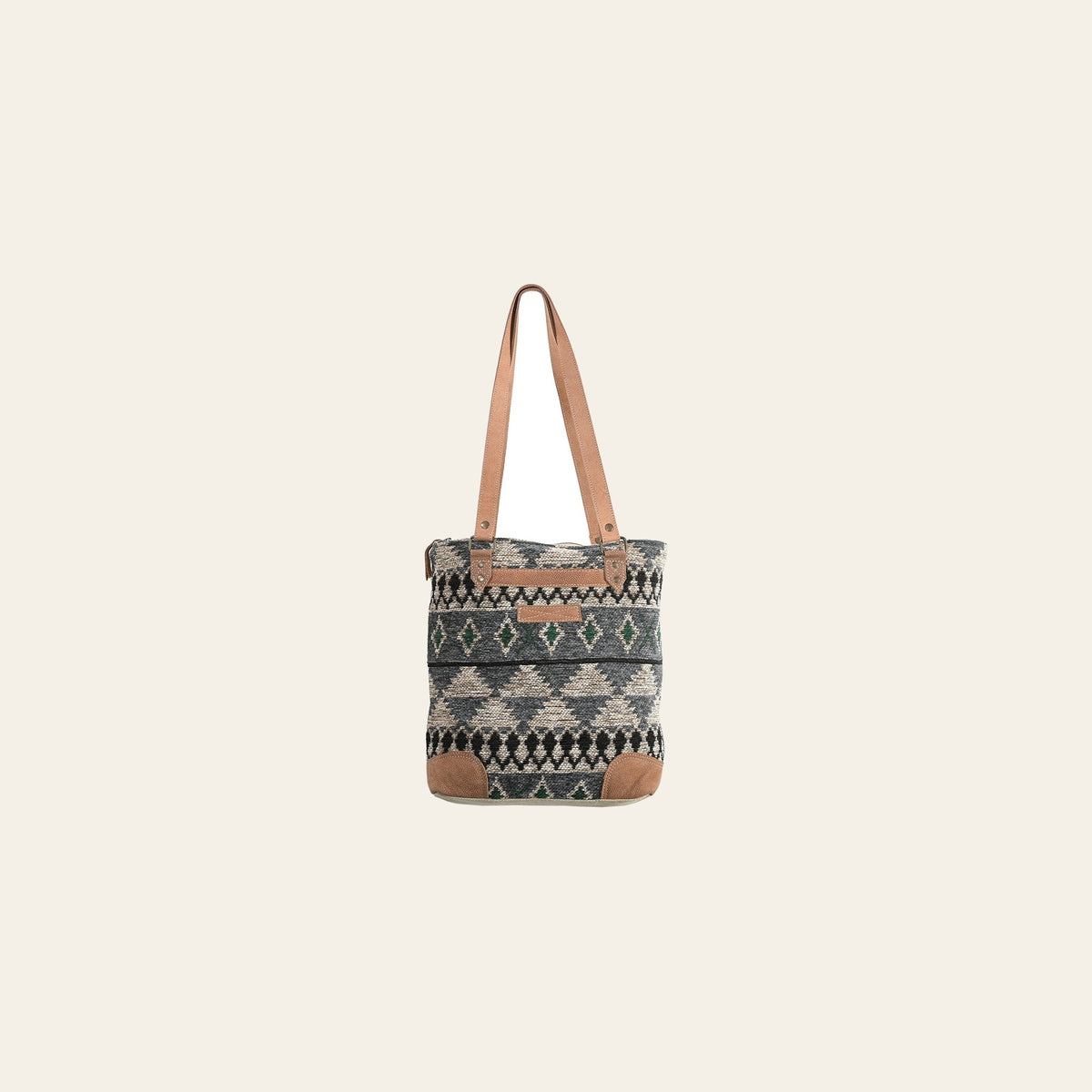 OHLAY OHV280 TOTE Upcycled Wool Canvas Genuine Leather women bag western handbag Purse