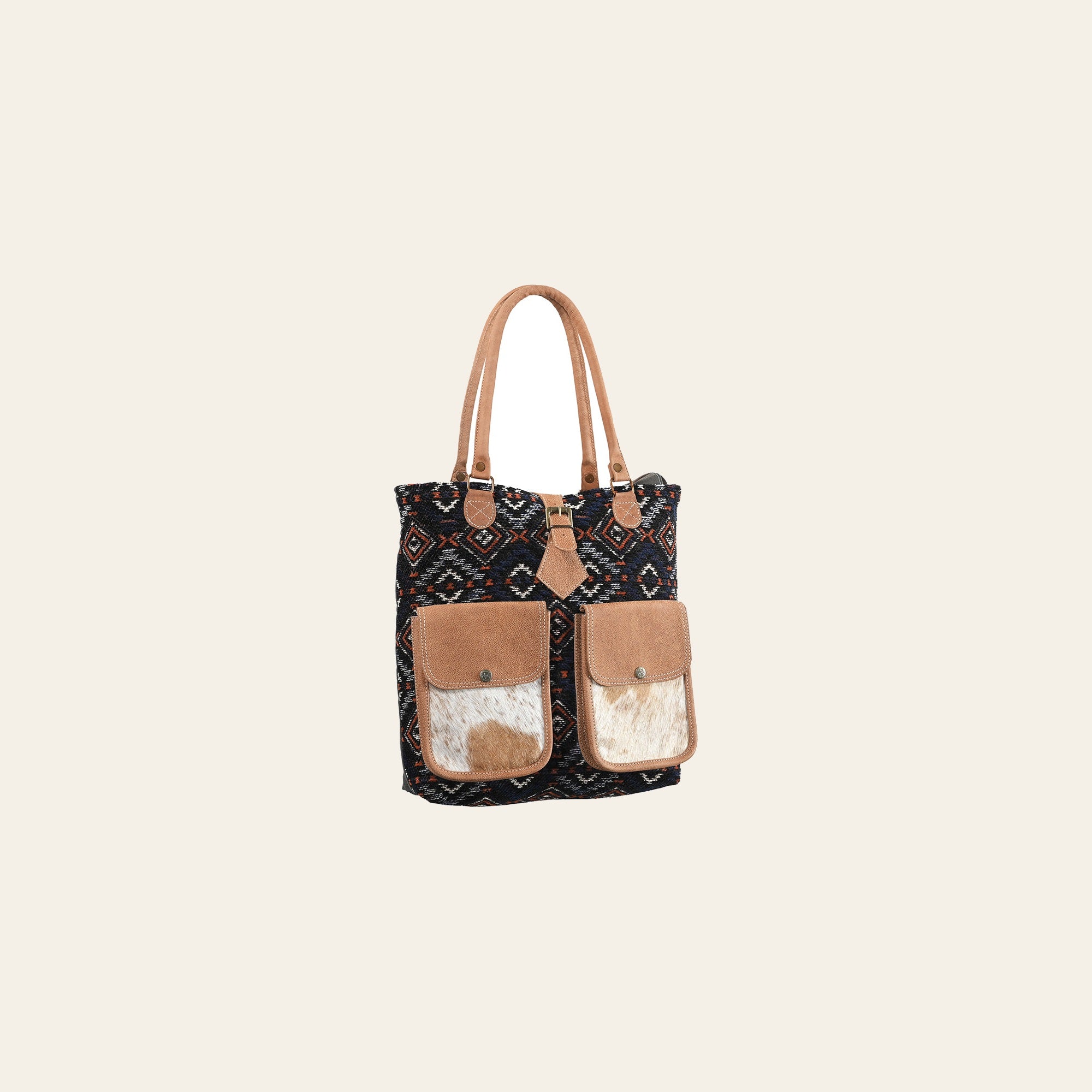 OHLAY OHV284 TOTE Upcycled Wool Canvas Hair-on Genuine Leather women bag western handbag purse