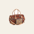 OHLAY Duffel Hand Tooled Upcycled Wool Hair-On Genuine Leather Women Bag Western Handbag Purse | Canvas for Womens Summer