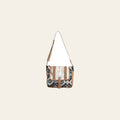 OHLAY Cross Body Embossed Upcycled Wool Canvas Hair-On Genuine Leather Women Bag Western Handbag Purse Womens Handbags