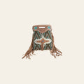OHLAY Cross Body Hand Tooled Upcycled Wool Canvas Hair-On Genuine Leather Women Bag Western Handbag Purse | for Womens Summer