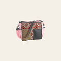 OHLAY Cross Body Embossed Upcycled Wool Canvas Genuine Leather Women Bag Western Handbag Purse | for