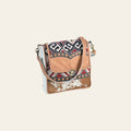 OHLAY Cross Body Upcycled Wool Canvas Hair-On Genuine Leather Women Bag Western Handbag Purse Womens Handbags Belt for Summer