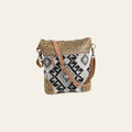 OHLAY Cross Body Embossed Upcycled Wool Canvas Genuine Leather Women Bag Western Handbag Purse | for