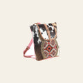 OHLAY OHV387 Backpack Embossed Upcycled Wool Canvas Hair-On Genuine Leather women bag western handbag purse