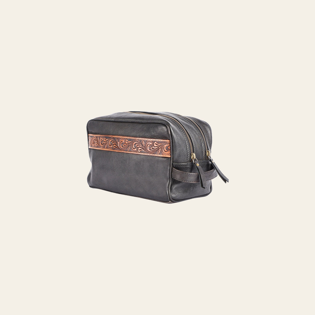 OHLAY Toiletry Hand Tooled Genuine Leather Women Bag Western Handbag Purse | Womens Handbags Belt for Summer