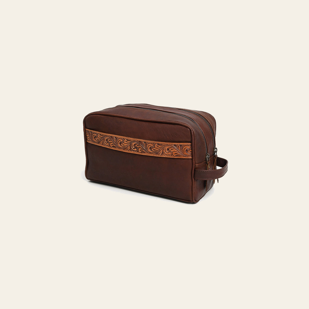 OHLAY Toiletry Hand Tooled Genuine Leather Women Bag Western Handbag Purse | Womens Handbags Belt for Summer