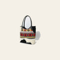 OHLAY Tote Hair On Upcycled Canvas Genuine Leather Women Bag Western Handbag Purse