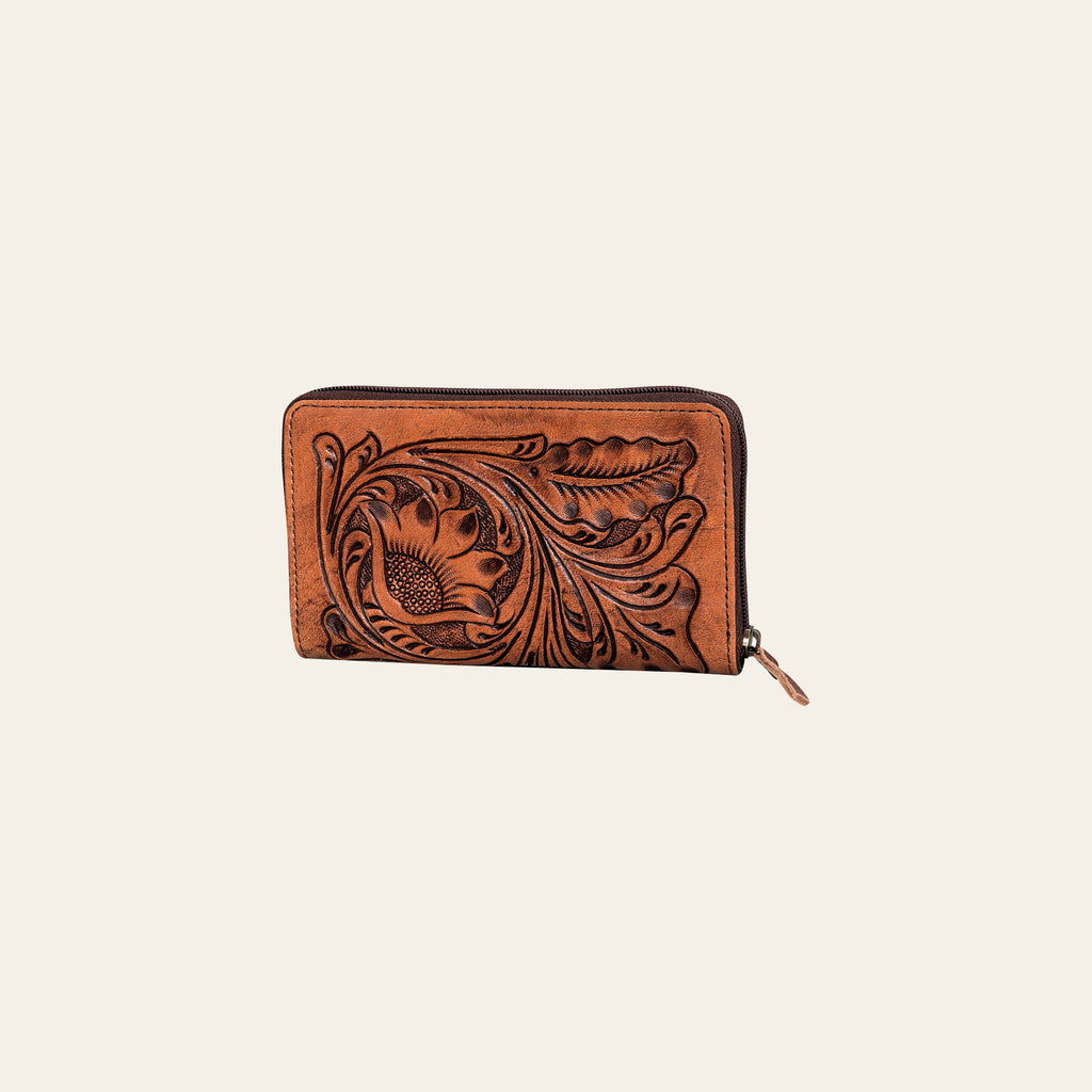 OHLAY Wallet Hand Tooled Genuine Leather Women Bag Western Handbag Purse | Womens Handbags |Leather Belt for Summer