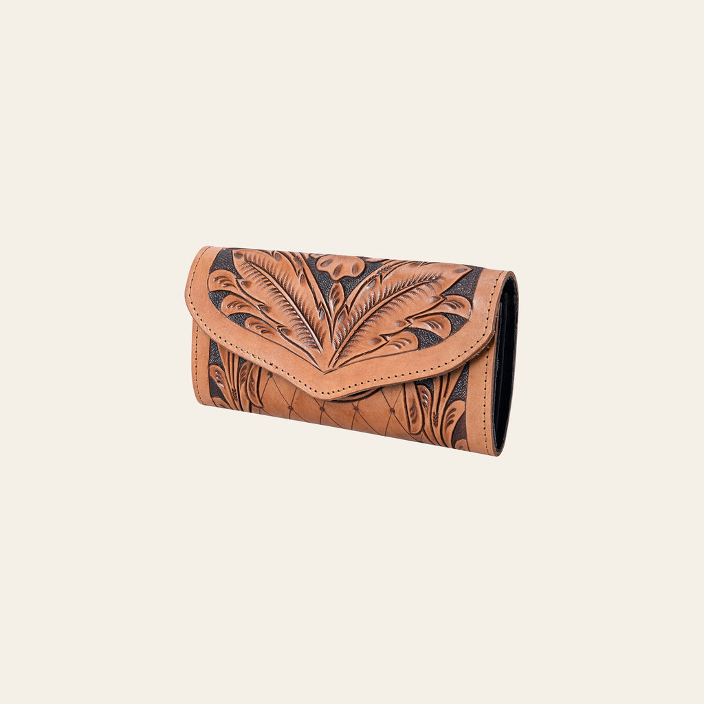 OHLAY Wallet Hand Tooled Genuine Leather Women Bag Western Handbag Purse | Womens Handbags |Leather Belt for Summer