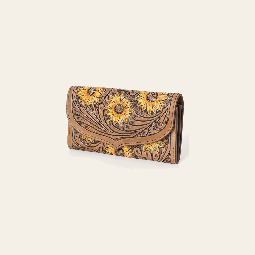 OHLAY Wallet Hand Tooled Hair-On Genuine Leather Women Bag Western Handbag Purse | Womens Handbags |Leather Belt for Summer